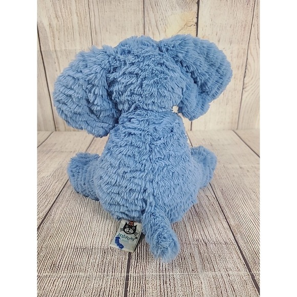 Jellycat Plush Fuddlewuddle Elephant Stuffed Animal Blue 8" - Picture 3 of 5